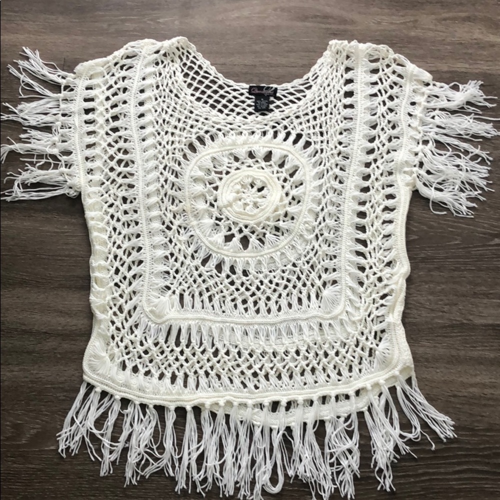 White cover up. Boho style